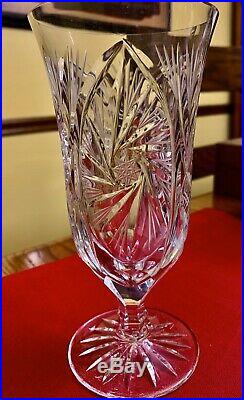 Beautiful ABP Hand Cut Glass Crystal Hobstar Glasses 30 Piece Set Mint