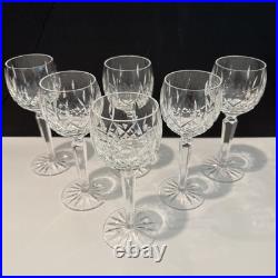 Beautiful Set Of 6 Waterford Lismore Crystal Hock Wine Goblets Glasses Beautiful Set Of 6 Waterford Lismore Crystal Hock Wine Goblets Glasses