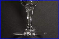 Beautiful Set of 6 Val St. Lambert Water Goblets 6 Crystal Glasses Signed Glass