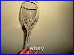 Beautiful Set of 9 Gorham Diamond Gold pattern Cut Crystal 10 oz. Water Stems
