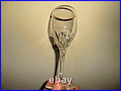 Beautiful Set of 9 Gorham Diamond Gold pattern Cut Crystal 10 oz. Water Stems