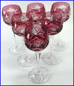 Beautiful Vintage Nachtmann 124 Collection Cranberry Wine Glasses Set of Six