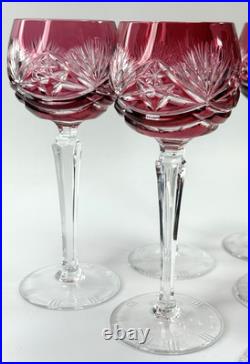 Beautiful Vintage Nachtmann 124 Collection Cranberry Wine Glasses Set of Six