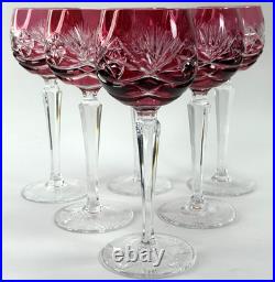 Beautiful Vintage Nachtmann 124 Collection Cranberry Wine Glasses Set of Six