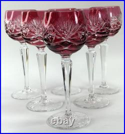 Beautiful Vintage Nachtmann 124 Collection Cranberry Wine Glasses Set of Six