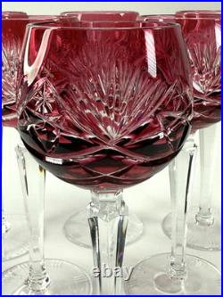 Beautiful Vintage Nachtmann 124 Collection Cranberry Wine Glasses Set of Six