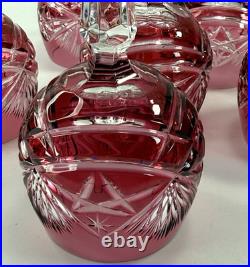 Beautiful Vintage Nachtmann 124 Collection Cranberry Wine Glasses Set of Six