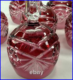 Beautiful Vintage Nachtmann 124 Collection Cranberry Wine Glasses Set of Six