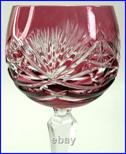 Beautiful Vintage Nachtmann 124 Collection Cranberry Wine Glasses Set of Six