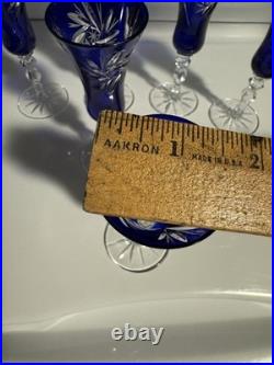 Bleikristall 24K Crystal Cobalt Glass Ware-set Of 6 /never Used (RARE)