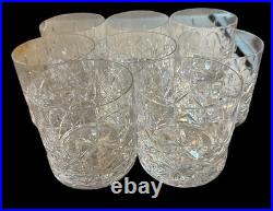 Block Crystal Olympic Double Old Fashioned Glasses Set Of 8 Rare Heavy Lowball