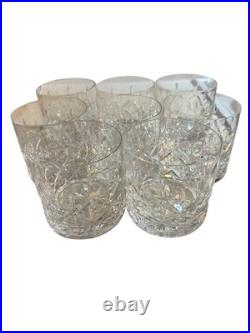 Block Crystal Olympic Double Old Fashioned Glasses Set Of 8 Rare Heavy Lowball