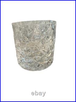 Block Crystal Olympic Double Old Fashioned Glasses Set Of 8 Rare Heavy Lowball