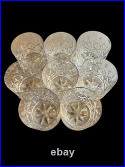 Block Crystal Olympic Double Old Fashioned Glasses Set Of 8 Rare Heavy Lowball