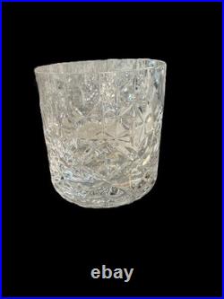 Block Crystal Olympic Double Old Fashioned Glasses Set Of 8 Rare Heavy Lowball
