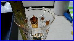 Bohemia Crystal Gold Clear Glasses 7 tall. Set of 6 New Open Box
