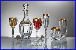 Bohemia Crystal- Safari Gold Red Wine/Goblet 6 oz. Set of 6
