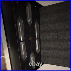 Bohemia Glass Champagne Flute Set of 6 Stemmed Clear Gold Black Round Glassware