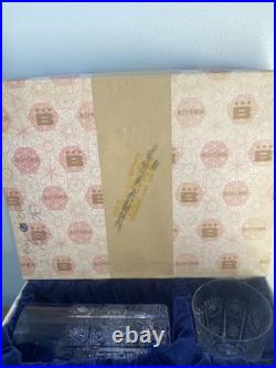 Bohemia Queen Lace Hand Cut 24% Lead Crystal Whiskey And Tumbler Set With Box
