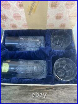 Bohemia Queen Lace Hand Cut 24% Lead Crystal Whiskey And Tumbler Set With Box