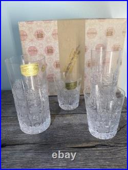 Bohemia Queen Lace Hand Cut 24% Lead Crystal Whiskey And Tumbler Set With Box
