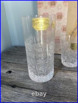 Bohemia Queen Lace Hand Cut 24% Lead Crystal Whiskey And Tumbler Set With Box