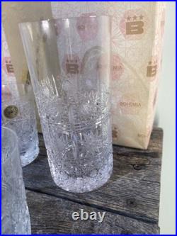 Bohemia Queen Lace Hand Cut 24% Lead Crystal Whiskey And Tumbler Set With Box