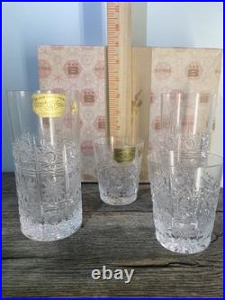Bohemia Queen Lace Hand Cut 24% Lead Crystal Whiskey And Tumbler Set With Box