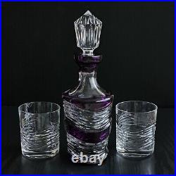 Bohemian Caesar Crystal POEM Luxury Whiskey Set Bottle & Two 11 Oz Tumblers