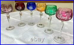Bohemian Cut To Clear Crystal Wine Glasses 8 Pinwheel Design Set Of 6 Stemware