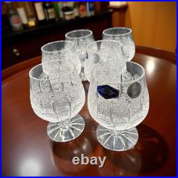 Bohemian Czech Crystal Brandy Glass 250ml/8oz set of 6 Hand Cut Queen Lace
