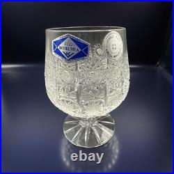 Bohemian Czech Crystal Brandy Glass 250ml/8oz set of 6 Hand Cut Queen Lace