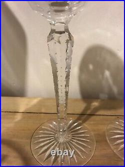 Bohemian Czech Pinwheel Star Brilliant Cut Crystal Wine Glass Set Of 2