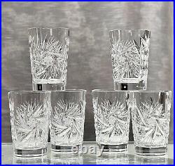 Bohemian Styled Cocktail Glasses / Juice Glasses Cut Crystal Glassware Set of 6