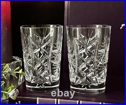 Bohemian Styled Cocktail Glasses / Juice Glasses Cut Crystal Glassware Set of 6