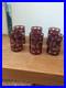 Bohemian glass Czech Crystal Ruby Red Cut To Clear Set 6 Glass Tumblers