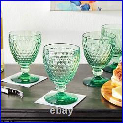 Boston Wine Goblet Set of 4 Green Rustic Flair Kitchen and Dining Home Glassware
