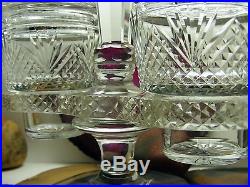 Boven Victorian Antique Brilliant Cut Crystal CONDIMENT SET Caddy Stand
