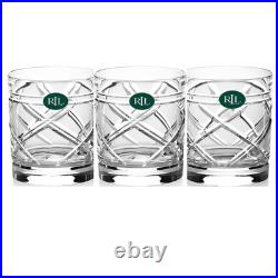 Brogan Crystal Double Old Fashioned Glasses Ralph Lauren Collection Set of 3