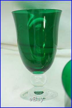 Bryce Glass Goblets Vintage Apollo Glasses Set 5 Green Crystal Water Wine Bar