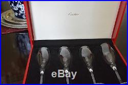 Cartier Crystal Tulip-flared Champagne Flutes - Set Of Four