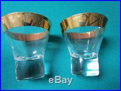 CRYSTAL GLASS SET 23 PIECES CLEAR AND GOLD RIM 23 pcs GLASS 12