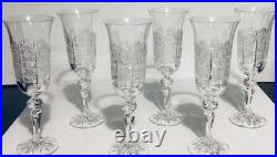 CZECH BOHEMIAN CRYSTAL GLASS SET of 6 CHAMPAGNE FLUTE CZECH BOHEMIAN CRYSTAL GLASS SET of 6 CHAMPAGNE FLUTE