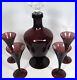 Cambridge Amethyst Glass Decanter Cordial Glasses Set Art Deco Purple Antique