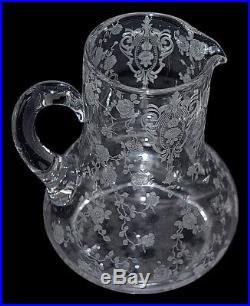 Cambridge Rose Point Crystal #103 Handled Guest Set / Tumble Up
