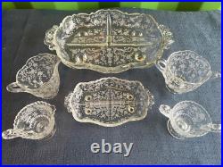 Cambridge Rose Point Crystal Glassware Set of 6 1932-1950 Cambridge Rose Point Crystal Glassware Set of 6 1932-1950