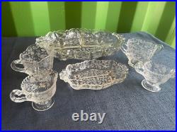 Cambridge Rose Point Crystal Glassware Set of 6 1932-1950 Cambridge Rose Point Crystal Glassware Set of 6 1932-1950