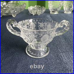 Cambridge Rose Point Crystal Glassware Set of 6 1932-1950 Cambridge Rose Point Crystal Glassware Set of 6 1932-1950