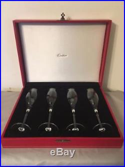 Cartier Champagne Flute Set of 4 In Fitted Box Nice