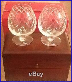 Cartier Crystal Brandy Set. 1990s Never Used With Wooden Box MIB England